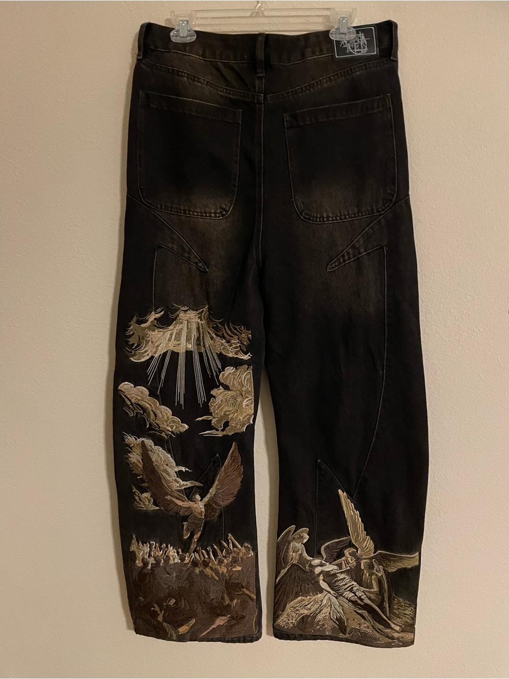 Vescartes Heavens Eclipse Embroidered Jeans Size Large Waist 34 - Picture 3 of 14